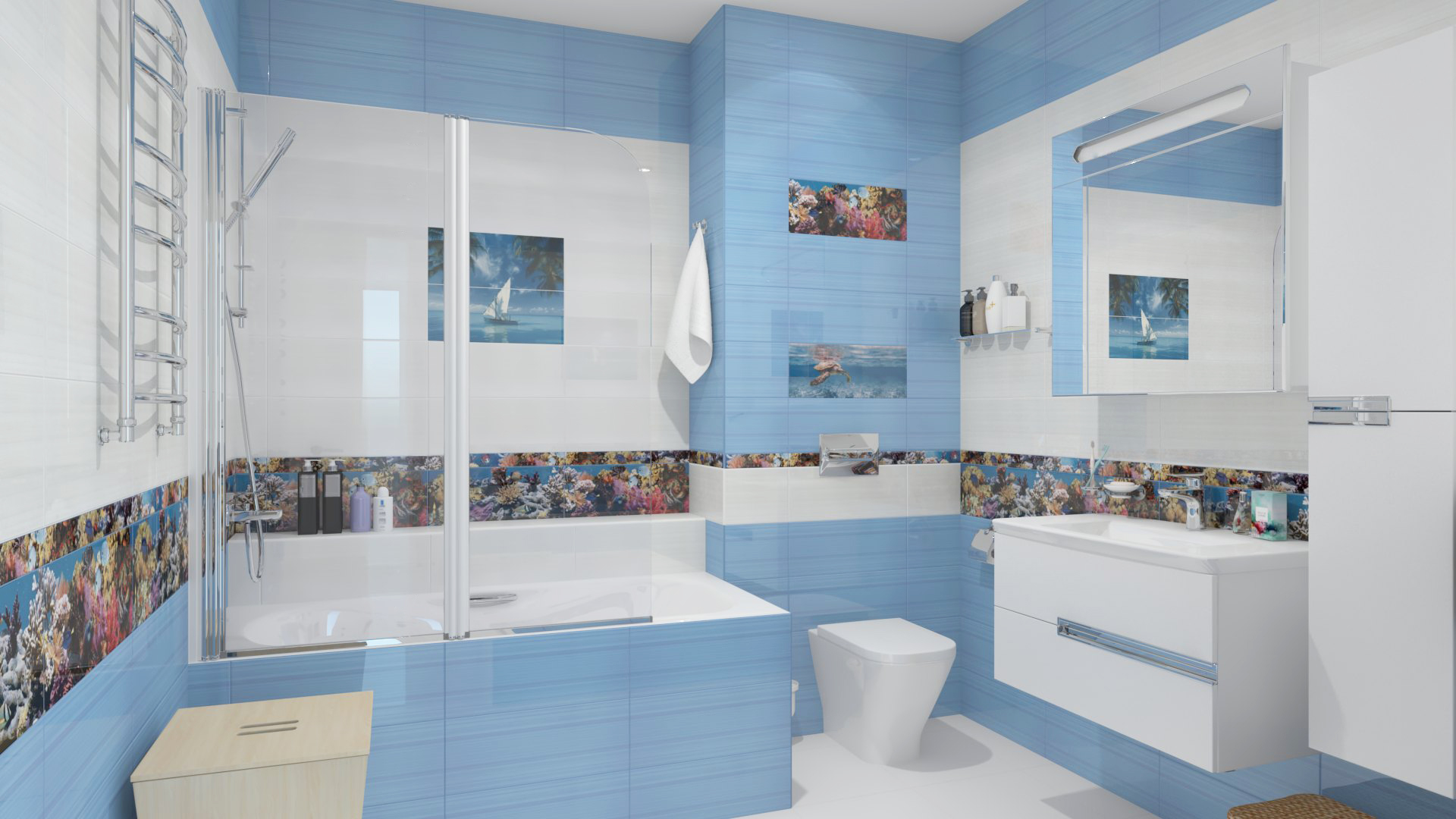 Ванная в голубом цвете: Правила оформления голубой ванной комнаты, как .
