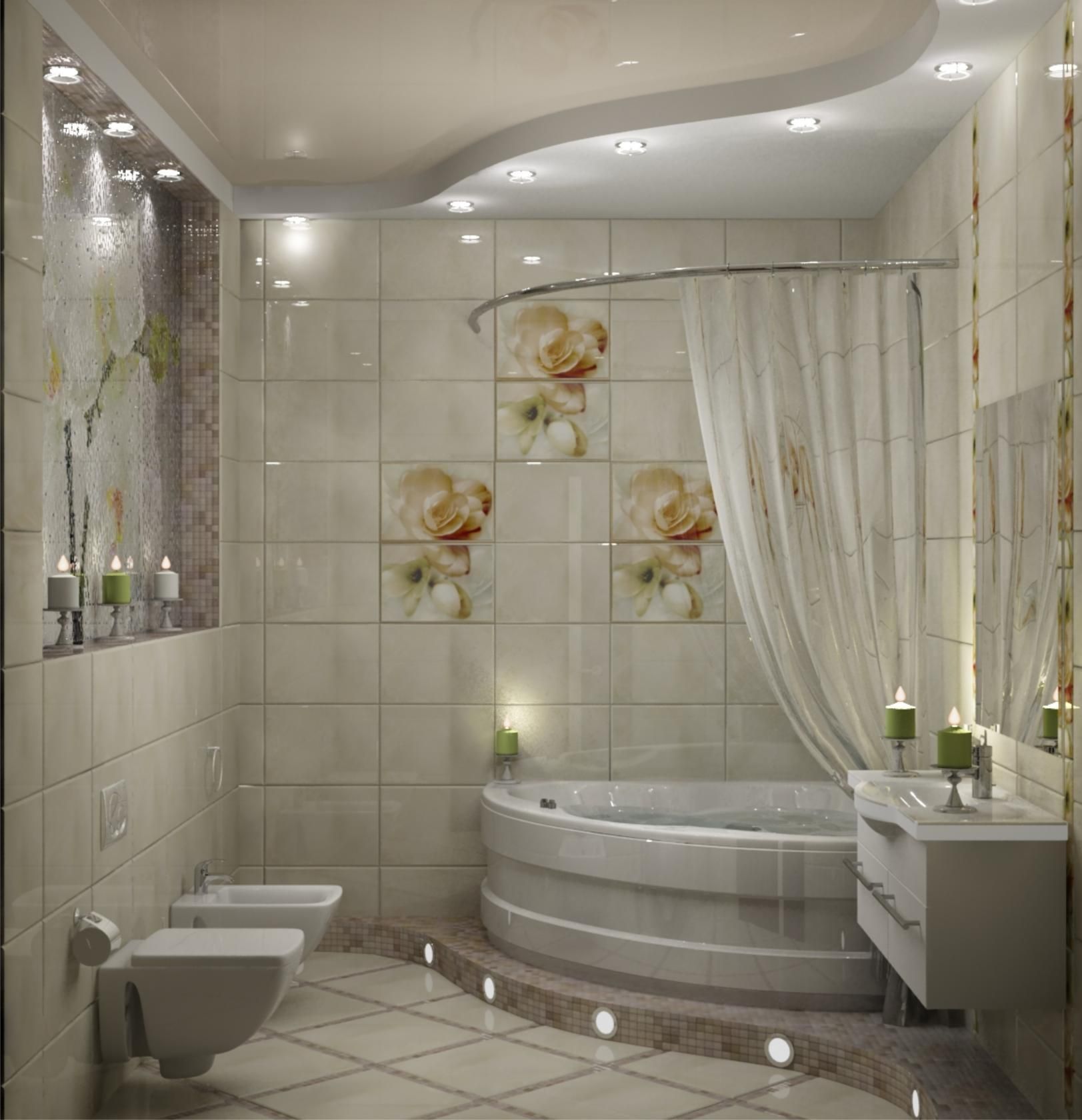 Угловая ванна дизайн ванной комнаты: Угловая ванная комната. Дизайн .