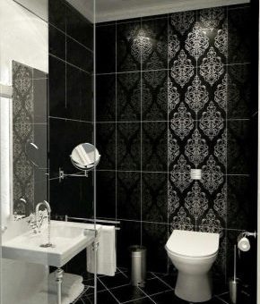 Бело черная комната – маленькие помещения с мозаикой в красно-черных тонах, стены и пол душевой с белым цветом в квартирах