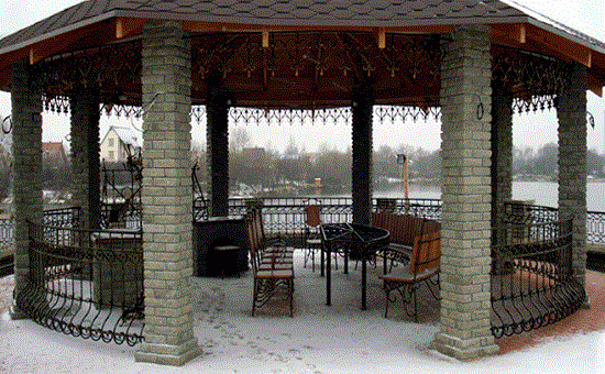 Беседка полукруглая – фото обзор проектов, разных форм и конструкций беседок с мангалом и барбекю, сравнение садовых домиков