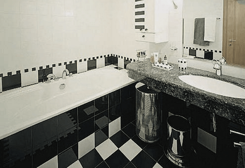 Черно белая ванна – видео-инструкция по оформлению помещения в таком цвете своими руками, какие тона использовать, стили применения, цена, фото