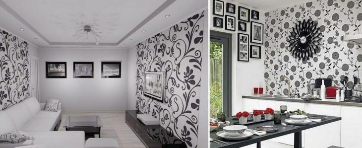 Черно белые обои в прихожей – фото в интерьере, черный фон, белые с черным узором, черные с белым рисунком, золотые с цветами, черная пятница, видео