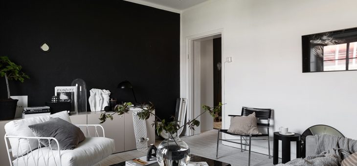 Черно белый интерьер квартиры – Маленькая чёрно-белая квартира с безупречным интерьером – Roomble.com