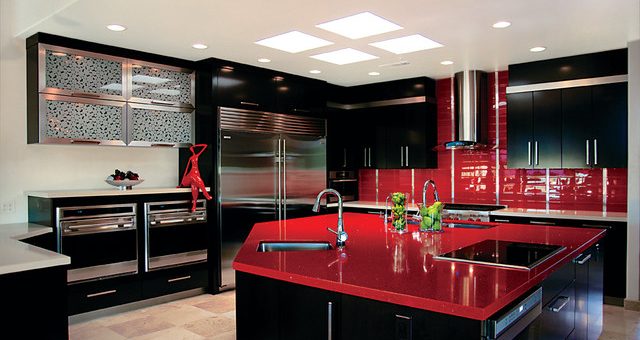 Черно красный кухонный гарнитур фото – Радикализм красно-черной кухни – это индивидуальность и неповторимость интерьера!