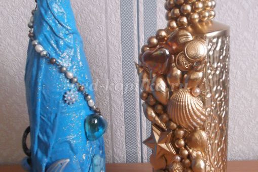 Декорирование бутылок своими руками мастер класс фото