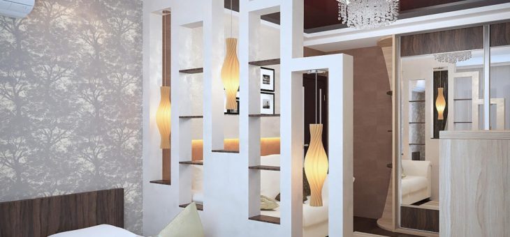 Деление комнаты на зоны с помощью перегородки – Как разделить комнату на две зоны перегородкой — делаем зонирование с помощью гипсокартона