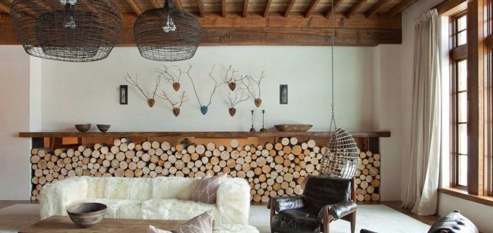 Дерево и камень в интерьере загородного дома – использование натуральной деревянной стены в современном стиле, оформление и дизайн своими руками