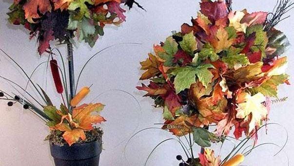 Дерево из листьев на тему осень пошагово – Осенний топиарий своими руками: фото, из природных материалов, мастер класс на тему осень, поделка в детский сад, пошаговое