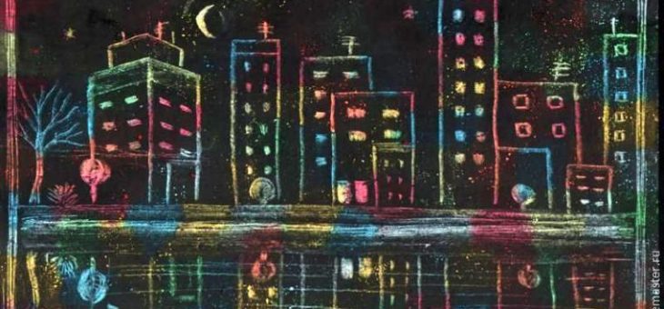 Детская картина своими руками – Создаем вместе с детьми картины в необычной технике «граттаж» – Ярмарка Мастеров