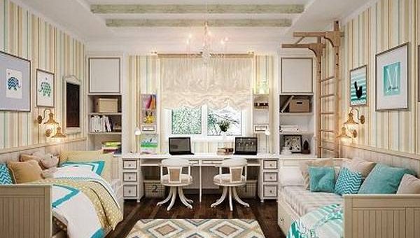 Детская комната для двоих детей узкая комната – дизайн длинной, как расставить мебель в прямоугольной комнате, шкафы вокруг окна фото, как обставить узкую