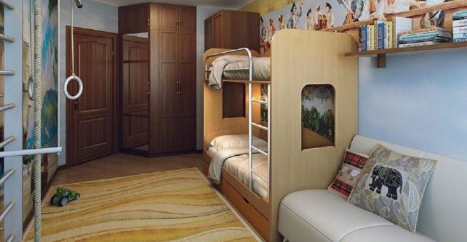 Детская комната для двух мальчиков разного возраста – дизайн комнаты, для подростков разного возраста, мебель в интерьере, проект кровати, оформление маленькой планировки