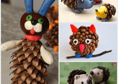 Детские поделки из пластилина и шишек – Поделки из шишек своими руками: фото, идеи, рекомендации, схемы для детей