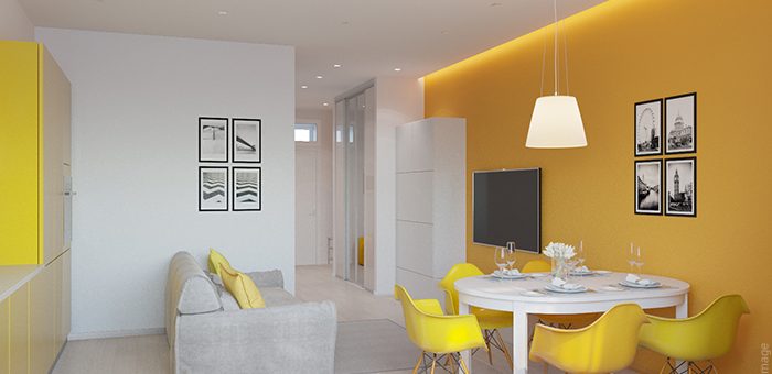 Дизайн интерьера таунхауса 3 этажа – Дизайн интерьера танхауса для семьи с детьми, Домодедово Дизайн интерьера таунхауса в ярких цветах