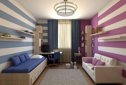 Дизайн проект детской комнаты для мальчика и девочки – дизайн фото, вместе, двухъярусная кровать, оформление зонирования, идеи мебели для подростков, интерьер
