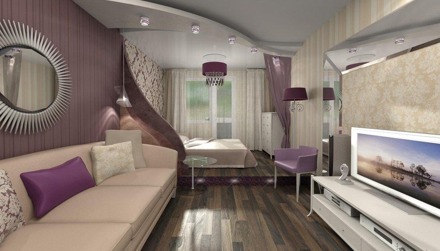 Дизайн спальни 18 м2 с балконом