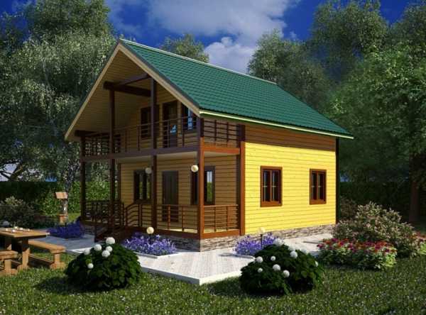 Дизайн деревянного дома с балконом