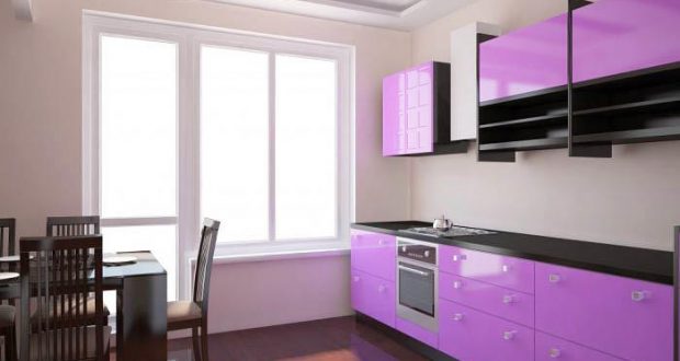 Фиолетовые кухни – фото цвета и сочетаний тонов, дизайн металлик в интерьере кухни