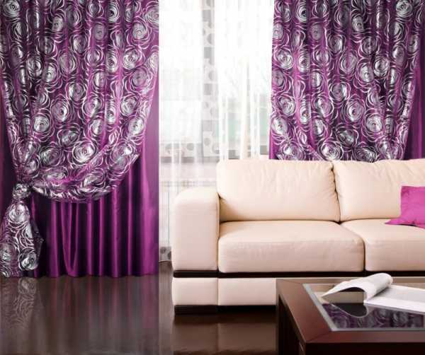 Цвет штор к фиолетовому дивану