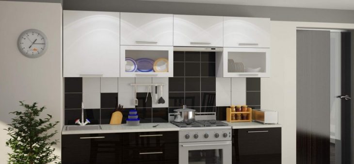 Форма кухни – Кухонный гарнитур Форма (МДФ) Венге глянец, Черный, Белый глянец 240х217х60 Пленка ПВХ, МДФ Россия купить в Москве недорого, цена 31 650 руб., фото в интернет-магазине