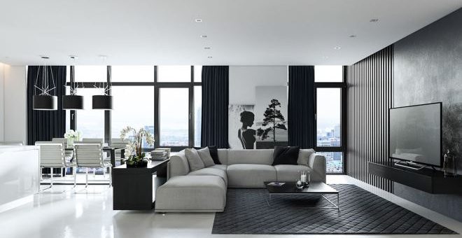 Фото черный интерьер – Черно белый интерьер — фото лучших идей оформления дизайна в черно белом цвете