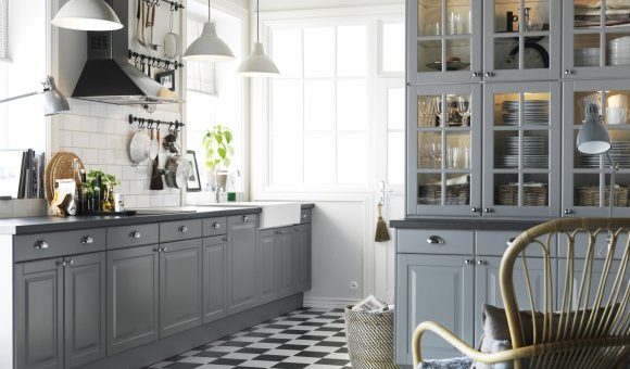 Фото кухня икеа серая