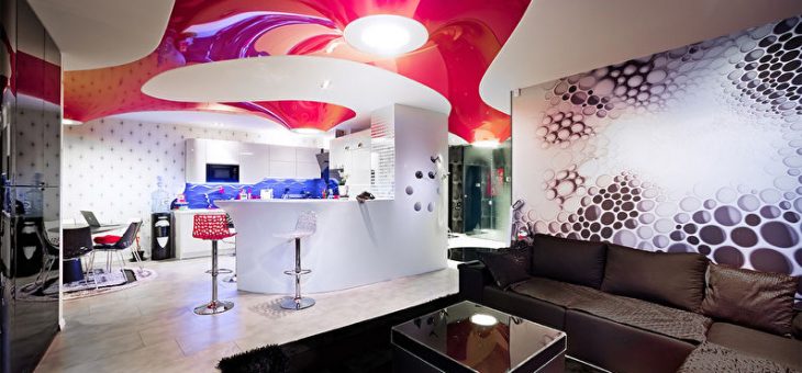 Фотопечать натяжные потолки фото для зала – варианты изделий с печатью на стену для спальни и прихожей, особенности дизайна глянцевых потолков