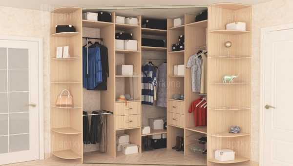Гардеробная комната угловая фото
