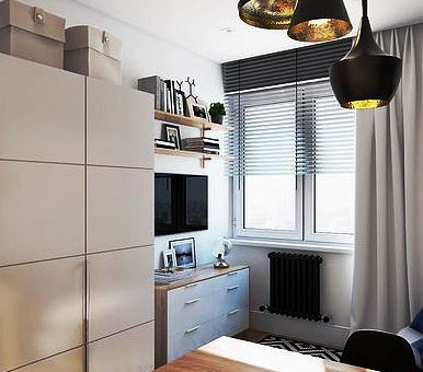 Гостиная дизайн 19 кв м – Компактный дизайн: гостиная-спальня, кухня-столовая, рабочий кабинет и отдельная ванная