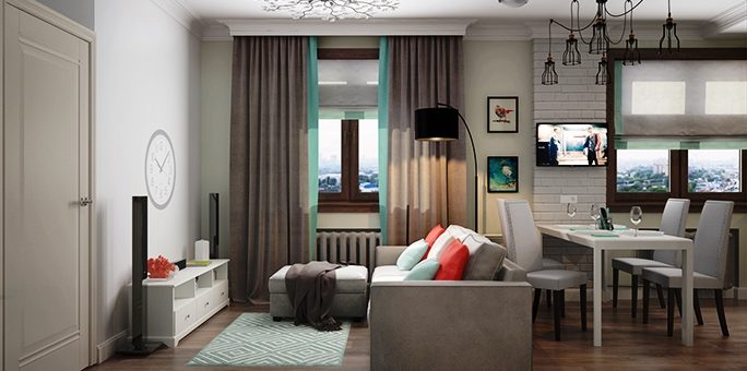 Гостиная студия фото