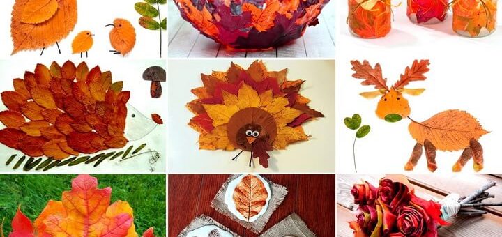 Идеи из осенних листьев – Осенние поделки из листьев для дома и детского сада: идеи, инструкции