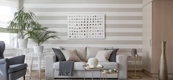 Идеи обоев для гостиной фото