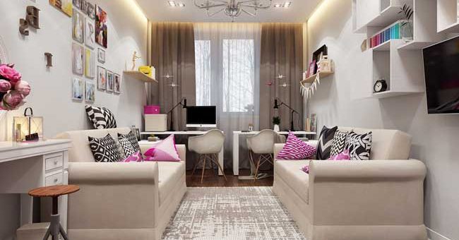 Интерьер для девочек двух