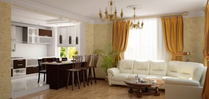 Интерьер гостиной кухни в частном доме – Гостиная совмещенная с кухней в частном доме (77 фото): дизайн и интерьер помещений