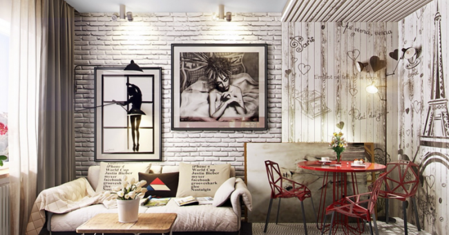 Интерьер под кирпичную кладку – как сделать и с чем сочетать декоративный кирпич в интерьере, фото