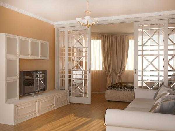 Дизайн комнаты с перегородкой из гипсокартона