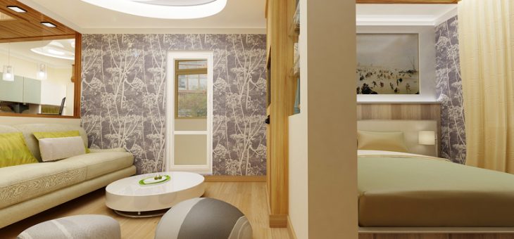 Интерьер спальни 4 на 4 – дизайн и фото, 4 кв. метра, 1 комната, гостиная в доме, зона кровати, мебель и окна, проект и обои