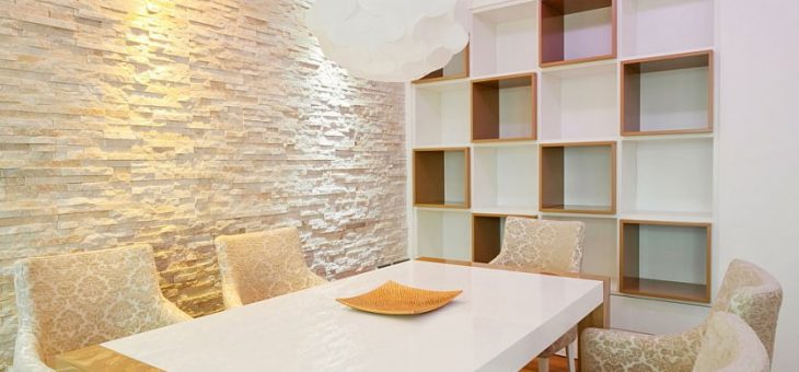 Искусственный камень белый в интерьере