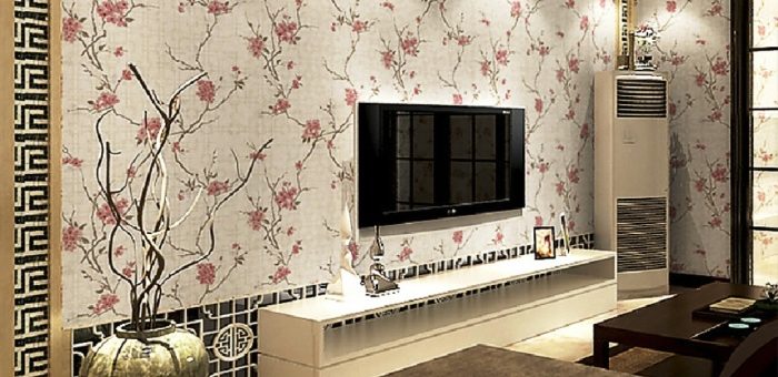 Как красиво поклеить обои в гостиной двух цветов фото