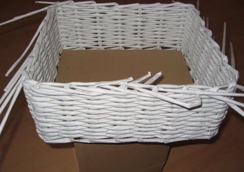 Как плести из бумаги корзины