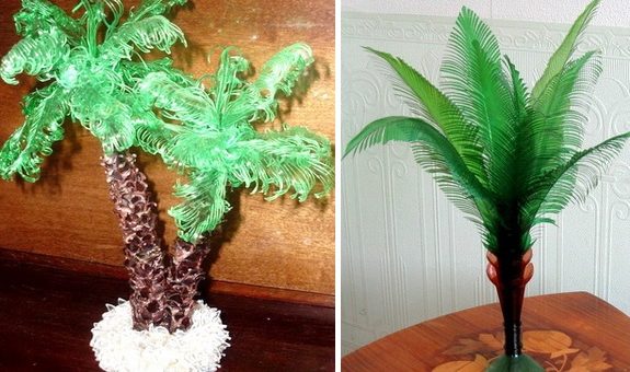 Как сделать из пластиковых бутылок листья на пальму