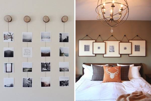 Как красиво украсить стену фотографиями в комнате