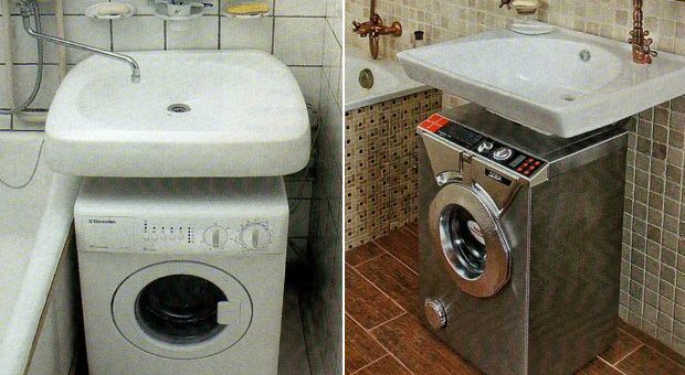 Как вместить стиральную машину в маленькую ванну – Как разместить раковину и стиральную машинку в маленькой ванне? Какие есть варианты?