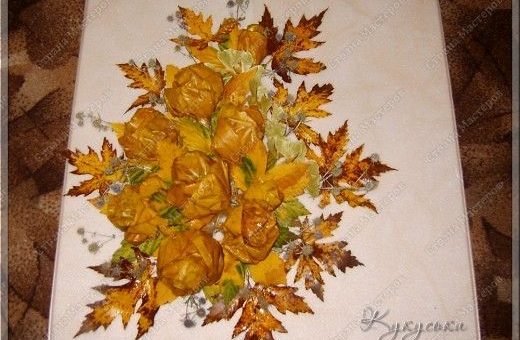Картинки из сухих листьев своими руками