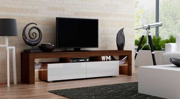 Мебель под телевизор в современном стиле в небольшую комнату