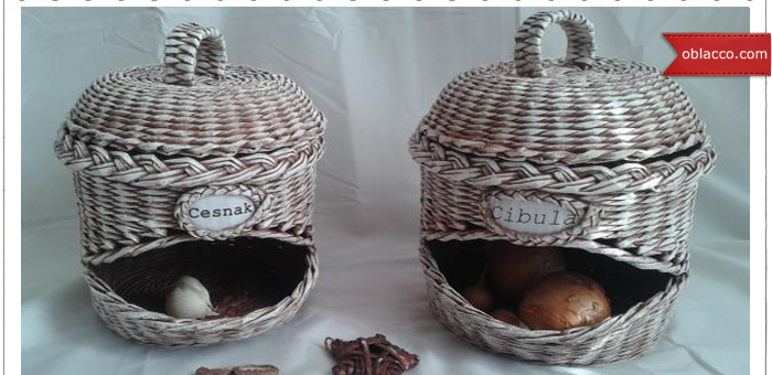 Корзина из газетных трубочек для лука – Необычные и удобные емкости для лука и чеснока, плетеные из газетных трубочек. Замечательный мастер класс
