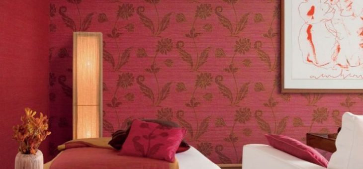 Красные обои фото в интерьере