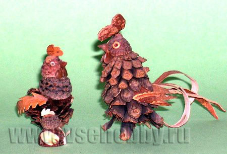 Курочка из шишек – Как, из чего сделать поделку Петуха (Курочку) из природных материалов?
