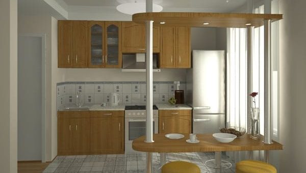 Кухни проекты с барной стойкой