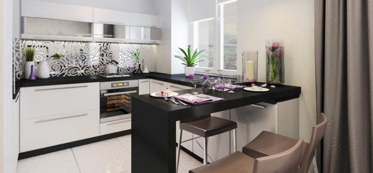 Кухни с барной стойкой и с островом фото