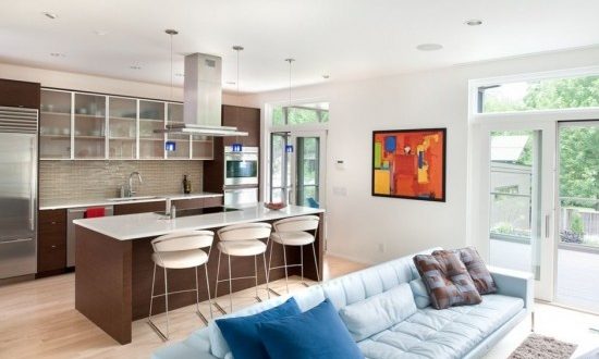 Кухня гостиная столовая интерьер фото – дизайн и фото, три в одном, интерьер в доме, комната совмещенная и объединенная, стол